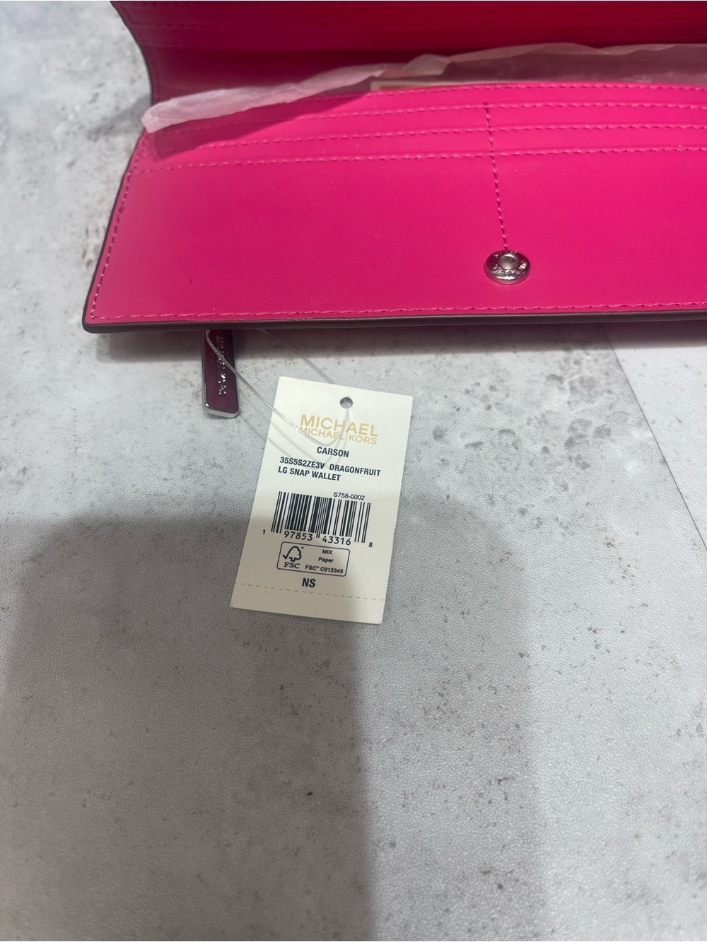 Michael Kors Carson Medium Center Zip Satchel & Matching Wallet Set Dragonfruit - Picture 10 of 10